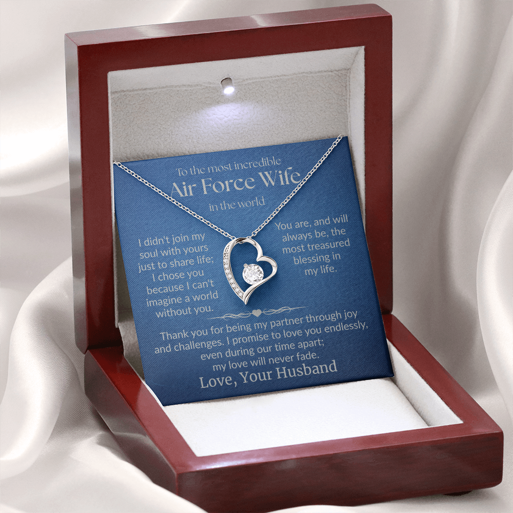 Air Force Wife - "Love Never Fade" Forever Love Necklace