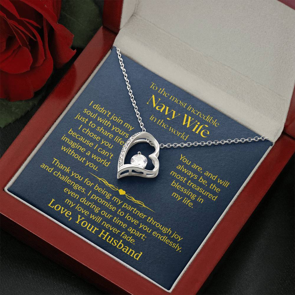 Navy Wife - "Love Never Fade" Forever Love Necklace