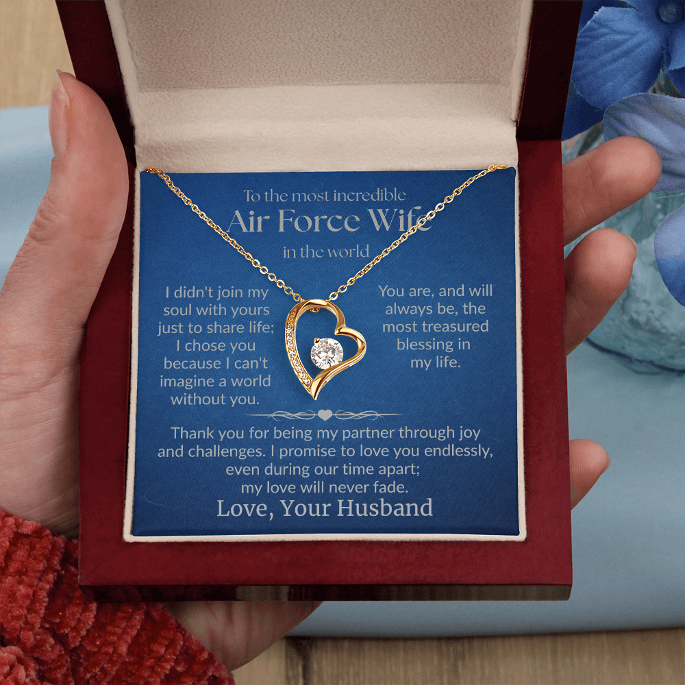 Air Force Wife - "Love Never Fade" Forever Love Necklace