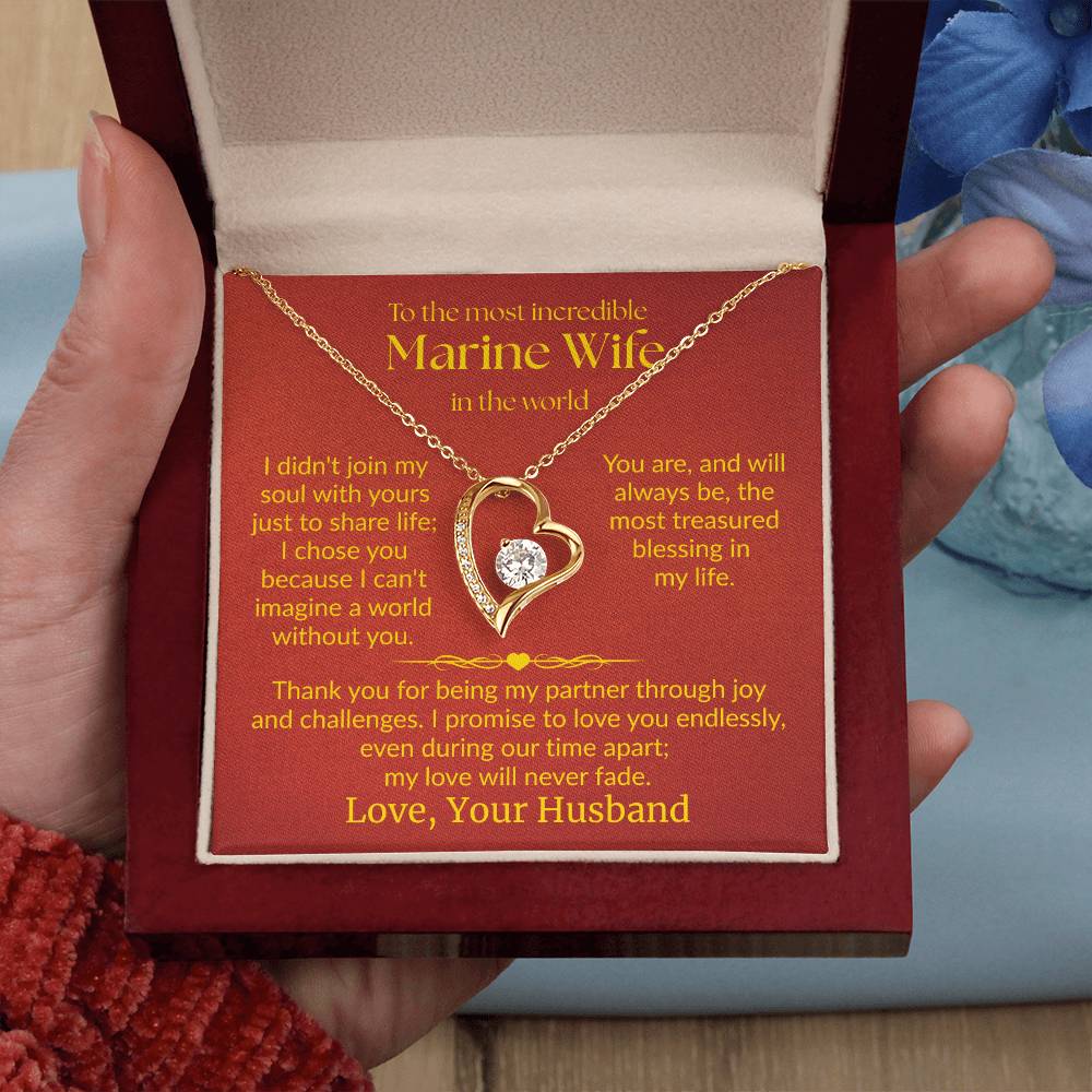 Marine Wife - "Love Never Fade" Forever Love Necklace