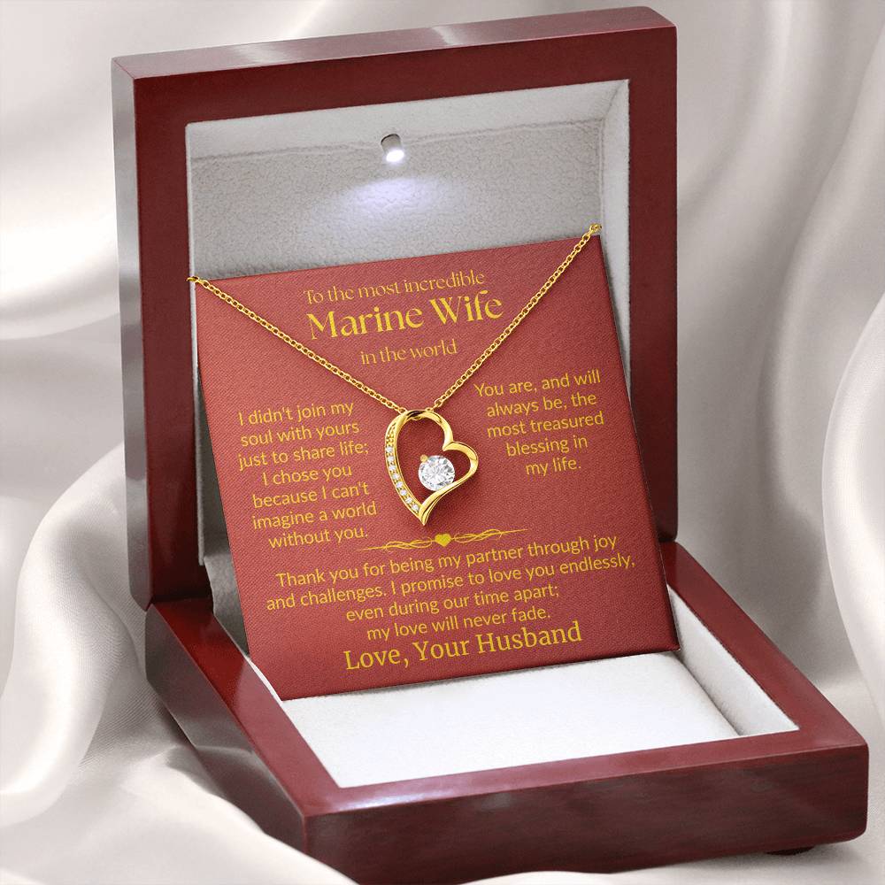 Marine Wife - "Love Never Fade" Forever Love Necklace