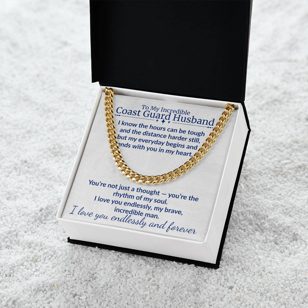 Coast Guard Husband - "My Incredible Man" Cuban Link Chain