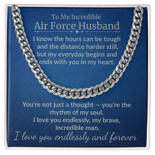 Air Force Husband - 'My Incredible Man" Cuban Link Chain