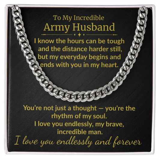 Army Husband - "My Incredible Man" Cuban Link Chain