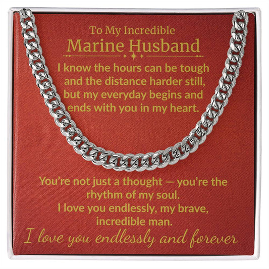 Marine Husband - "My Incredible Man" Cuban Link Chain