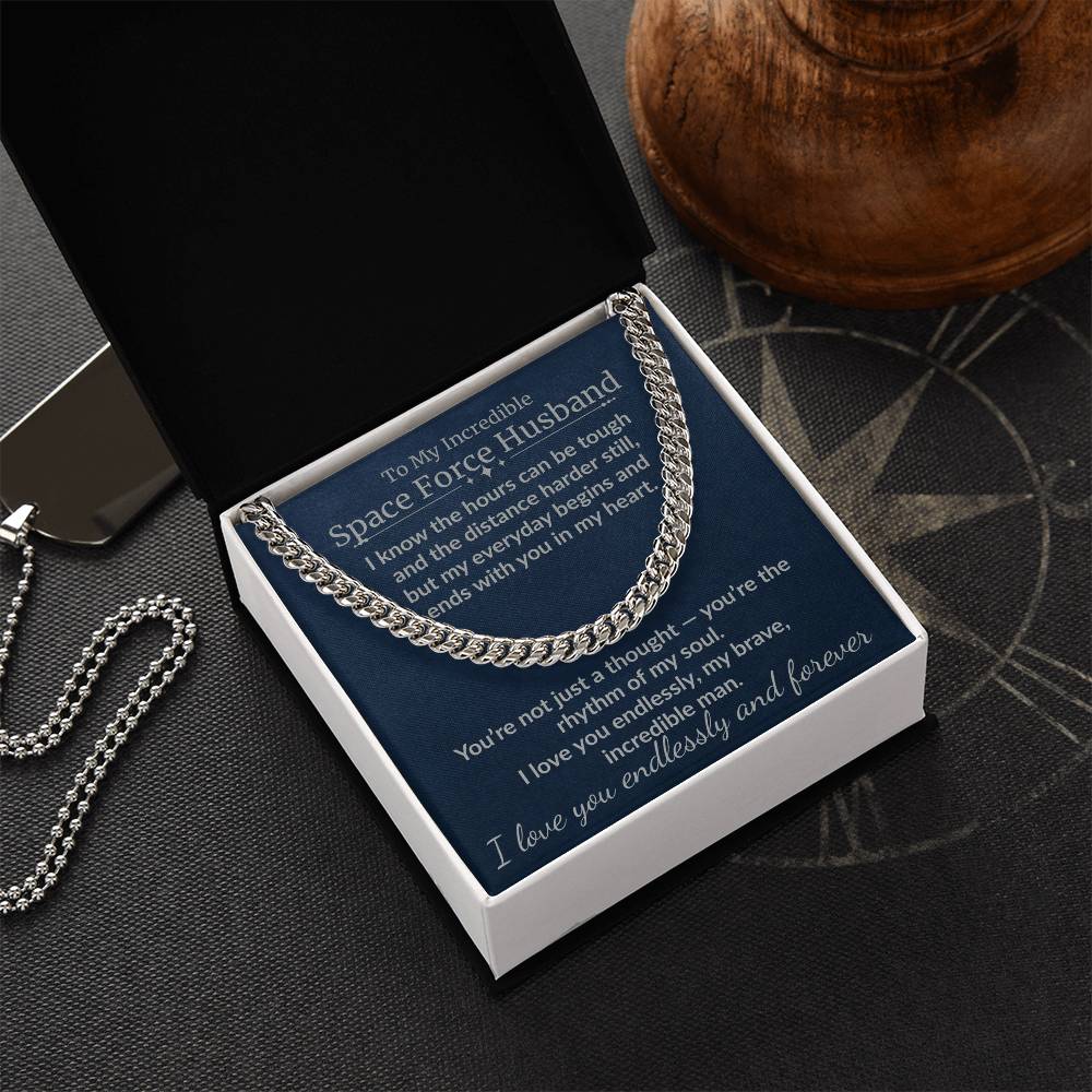 Space Force Husband - "My Incredible Man" Cuban Link Chain