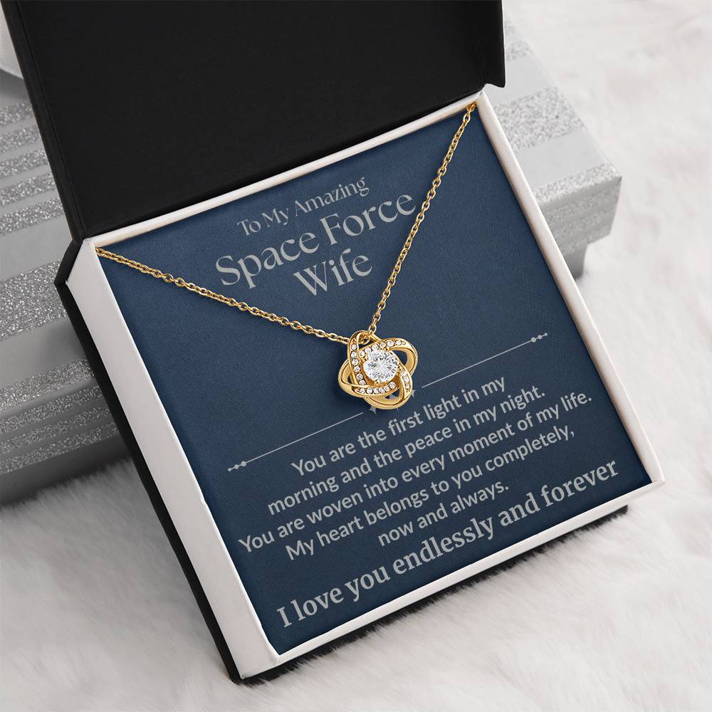 Space Force Wife - "First Light" Love Knot Necklace