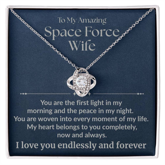 Space Force Wife - "First Light" Love Knot Necklace