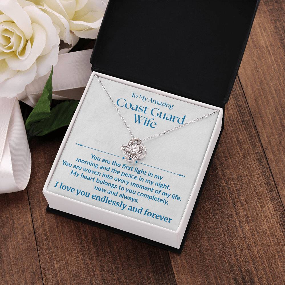 Coast Guard Wife - "First Light" Love Knot Necklace