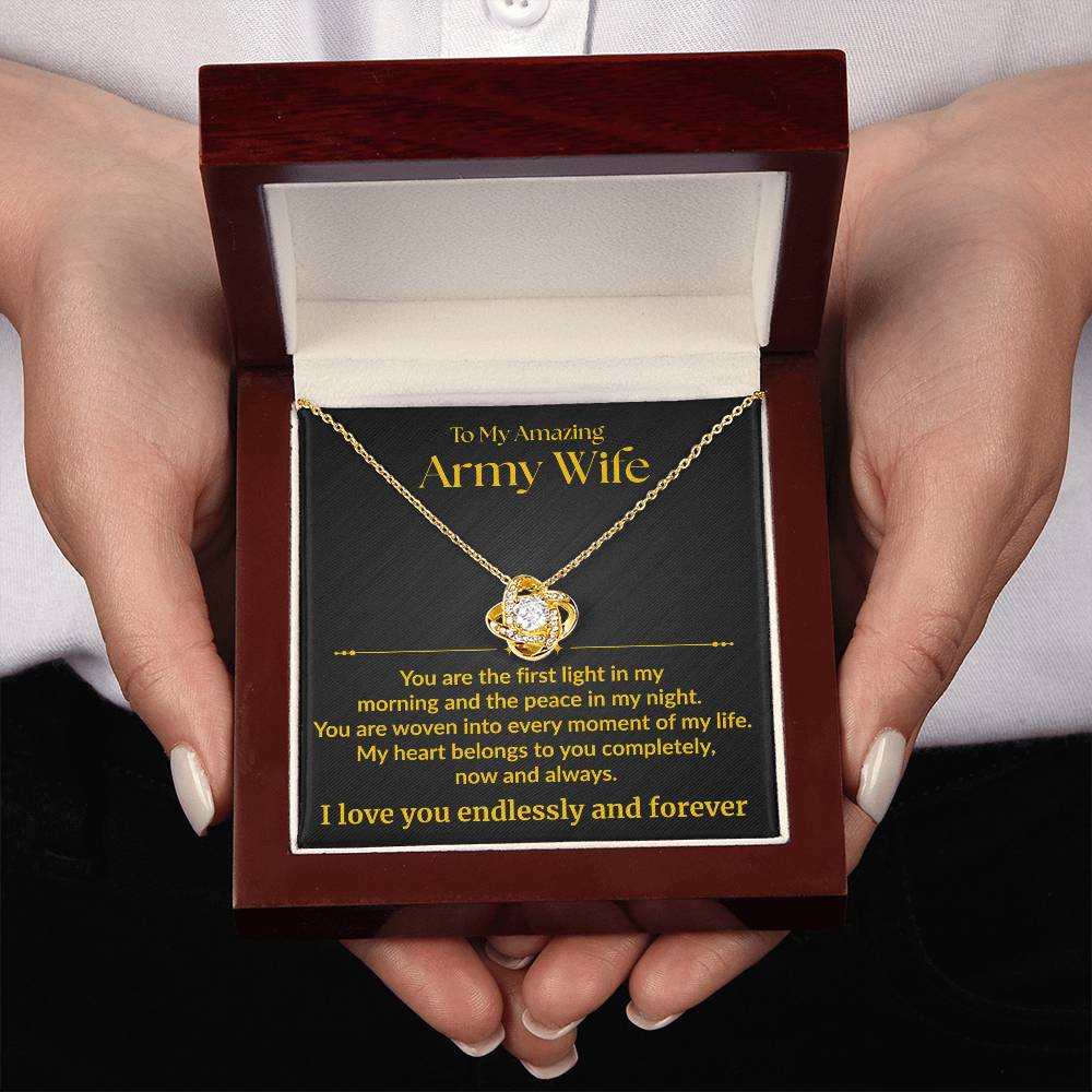 Army Wife - "First Light" Love Knot Necklace