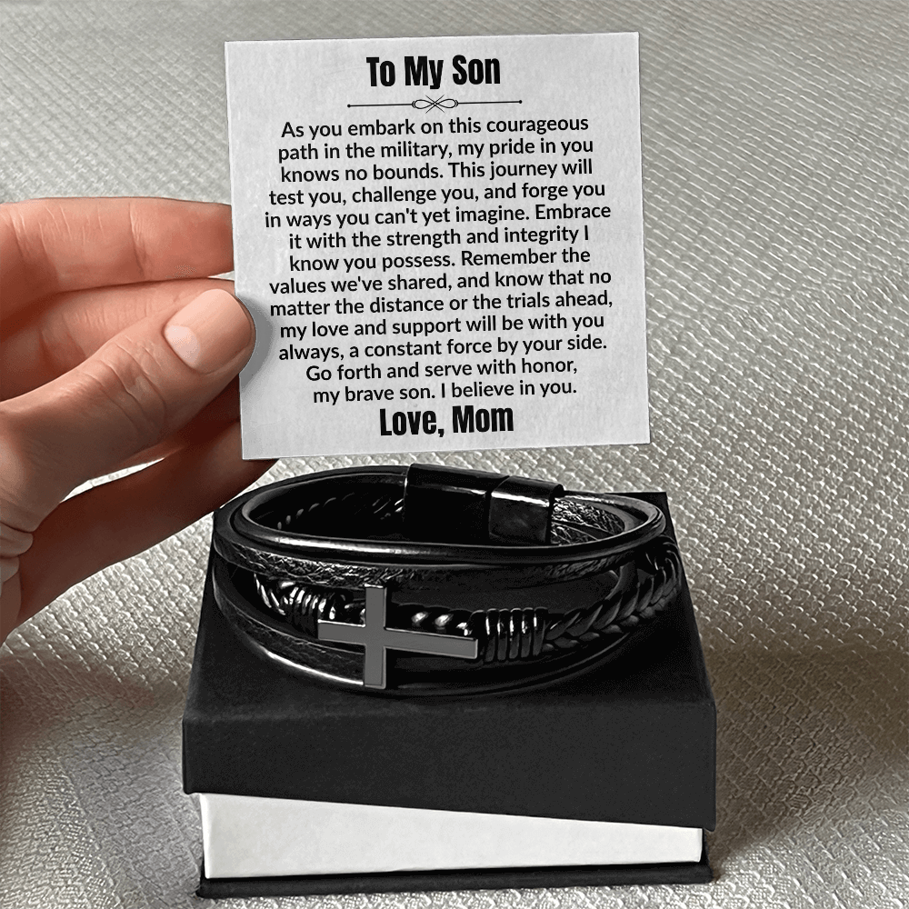 To my Son - Cross Bracelet from Mom