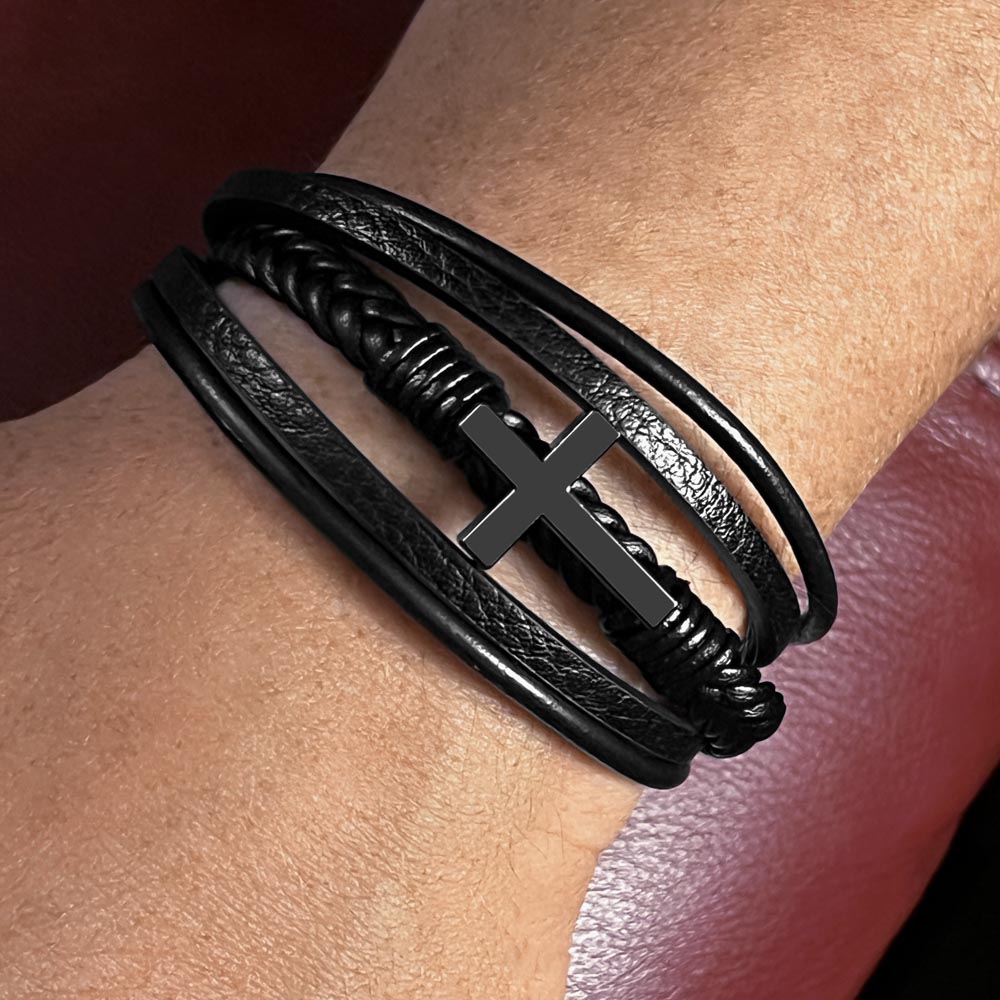 To My Son Cross Bracelet From Dad