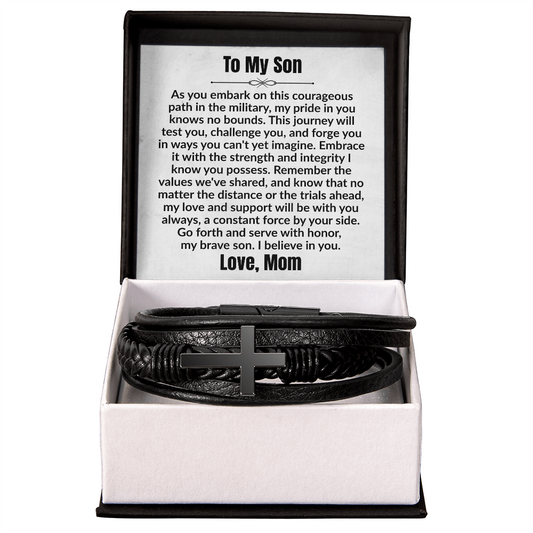 To my Son - Cross Bracelet from Mom