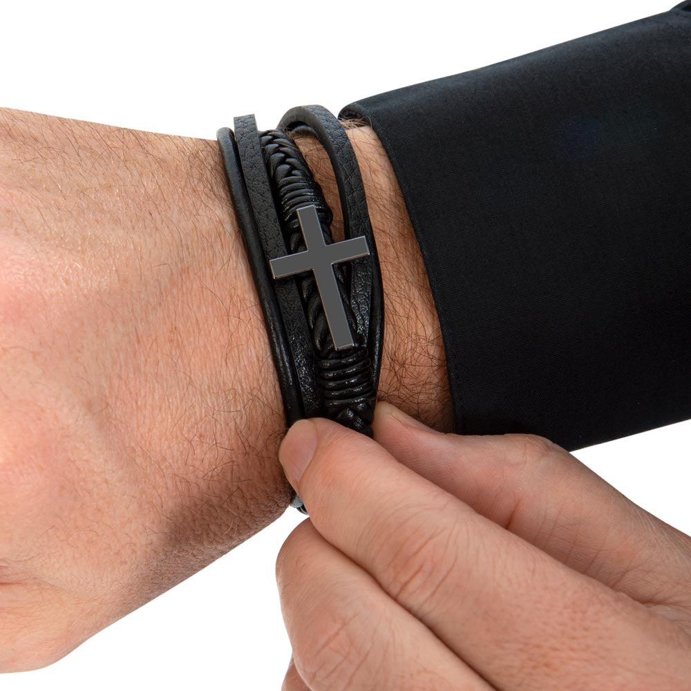 To My Son Cross Bracelet From Dad