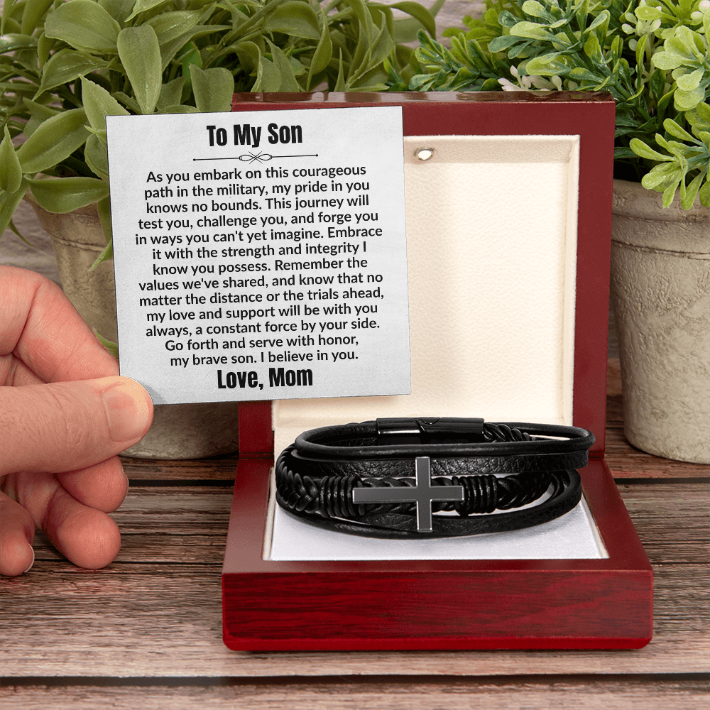 To my Son - Cross Bracelet from Mom