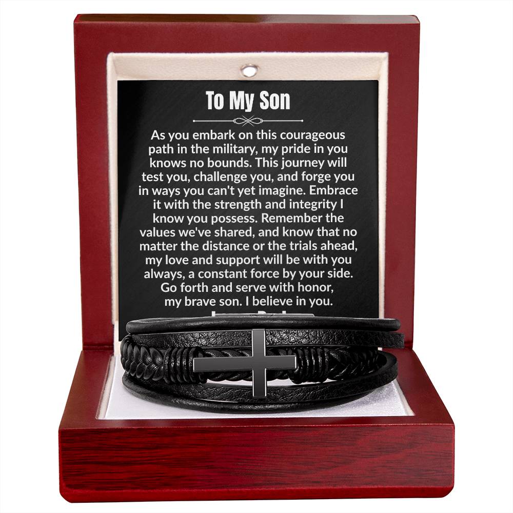 To My Son Cross Bracelet From Dad