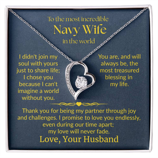 Navy Wife - "Love Never Fade" Forever Love Necklace