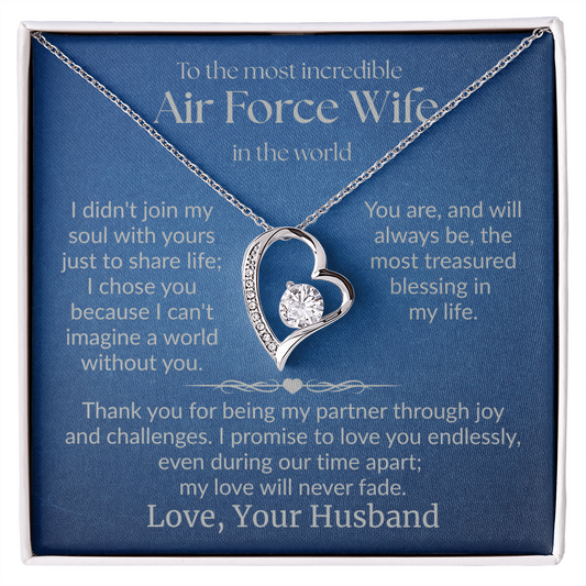 Air Force Wife - "Love Never Fade" Forever Love Necklace