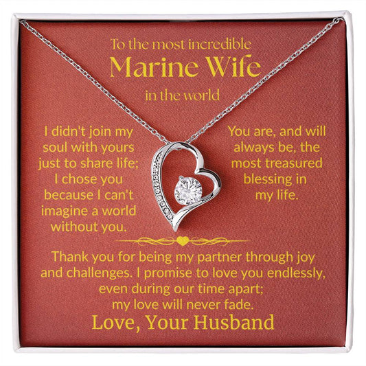 Marine Wife - "Love Never Fade" Forever Love Necklace