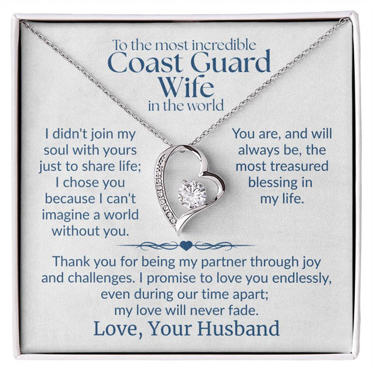 Coast Guard Wife - "Love Never Fade" Forever Love Necklace
