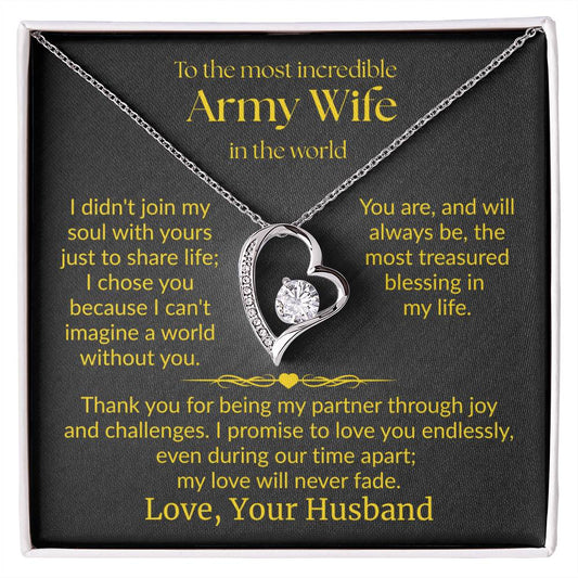 Army Wife - "Love Never Fade" Forever Love Necklace
