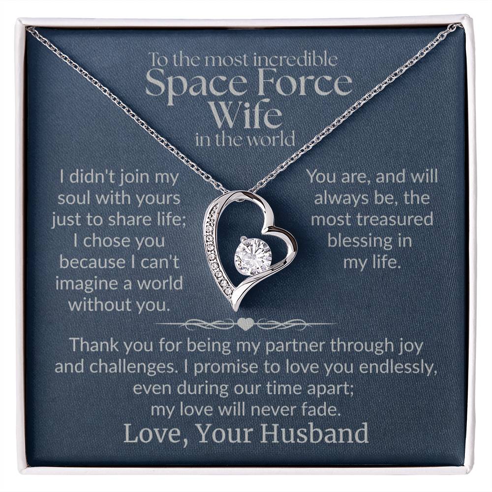 Space Force Wife - "Love Never Fade" Forever Love Necklace