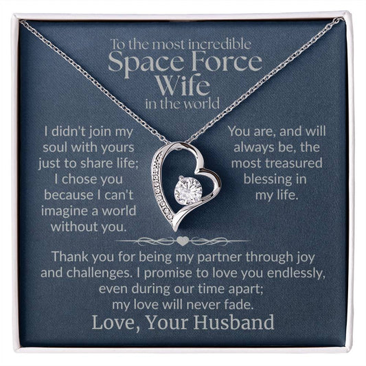 Space Force Wife - "Love Never Fade"  Forever Love Necklace