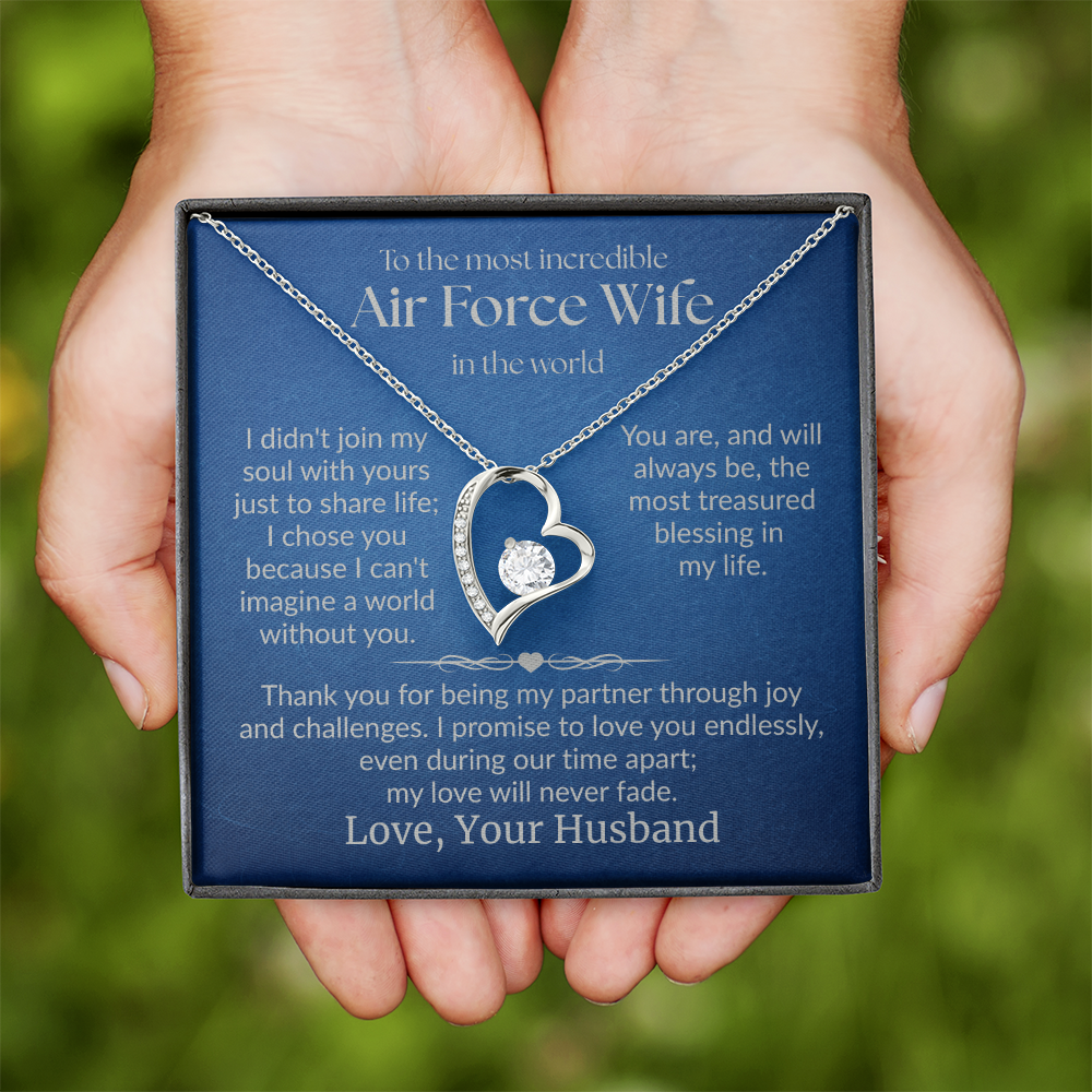 Air Force Wife - "Love Never Fade" Forever Love Necklace