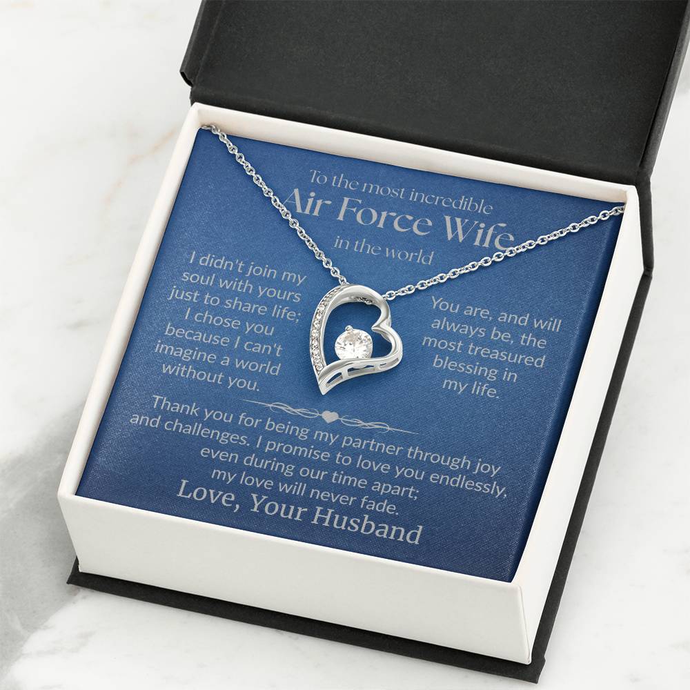 Air Force Wife - "Love Never Fade" Forever Love Necklace