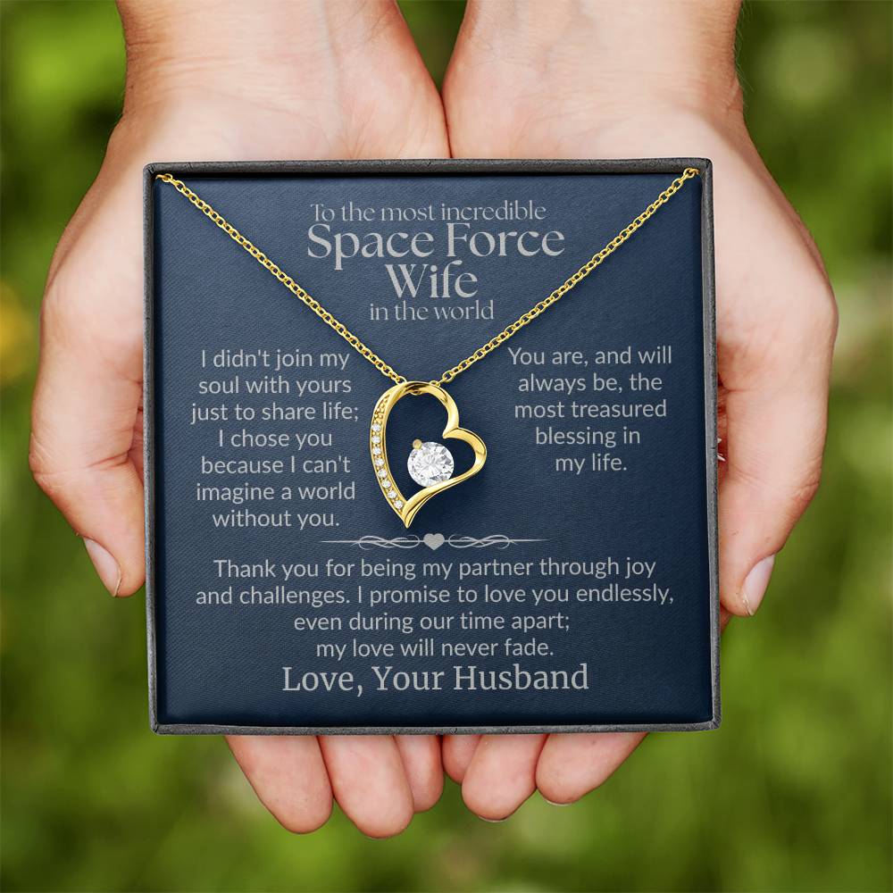 Space Force Wife - "Love Never Fade" Forever Love Necklace
