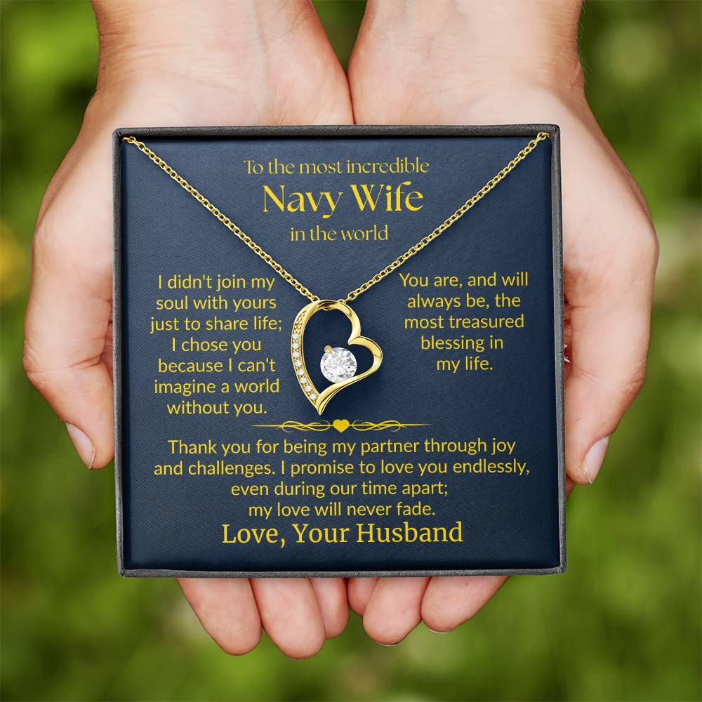 Navy Wife - "Love Never Fade" Forever Love Necklace