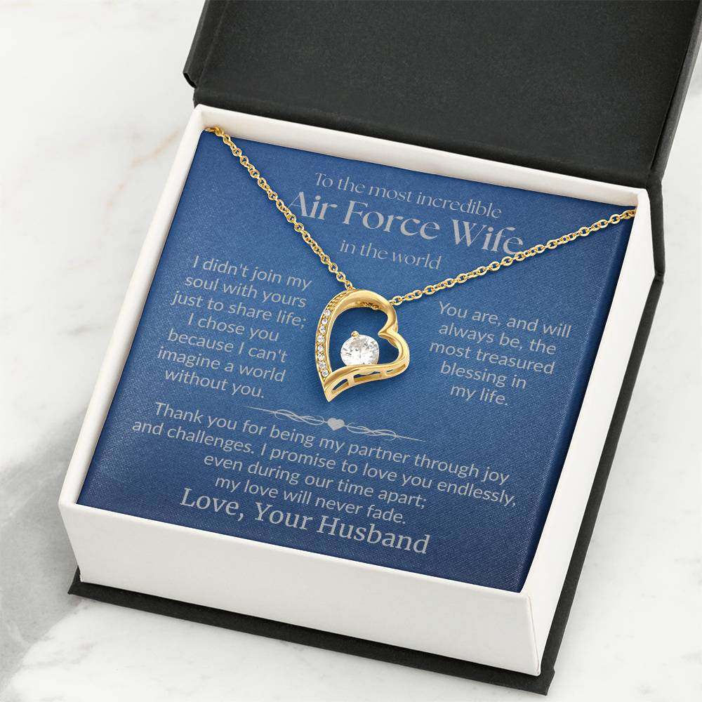 Air Force Wife - "Love Never Fade" Forever Love Necklace