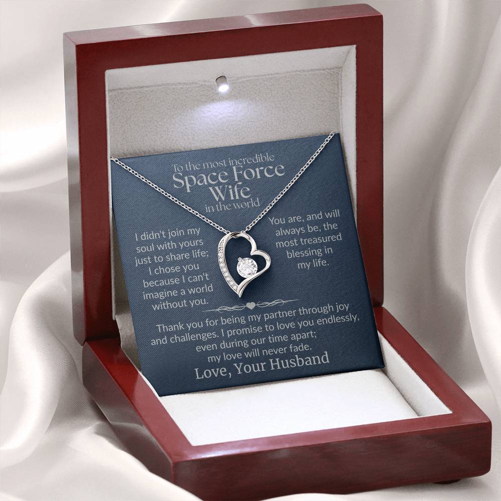 Space Force Wife - "Love Never Fade"  Forever Love Necklace