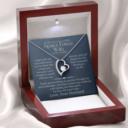 Space Force Wife - "Love Never Fade"  Forever Love Necklace