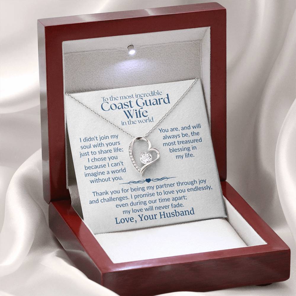 Coast Guard Wife - "Love Never Fade" Forever Love Necklace