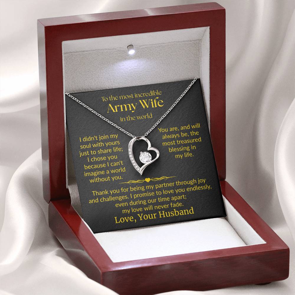 Army Wife - "Love Never Fade" Forever Love Necklace