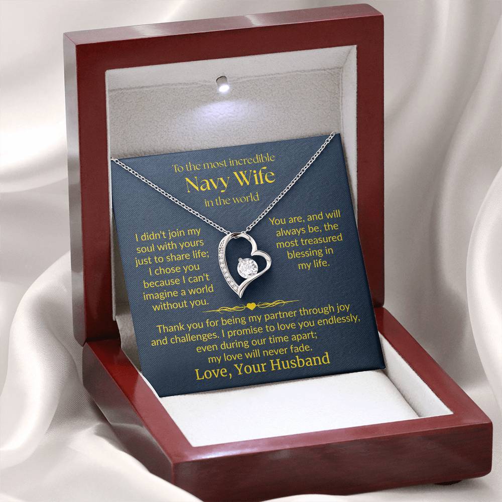 Navy Wife - "Love Never Fade" Forever Love Necklace