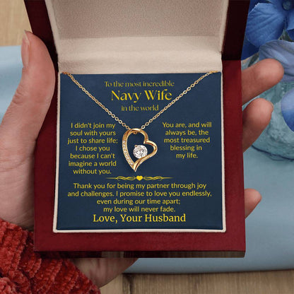 Navy Wife - "Love Never Fade" Forever Love Necklace