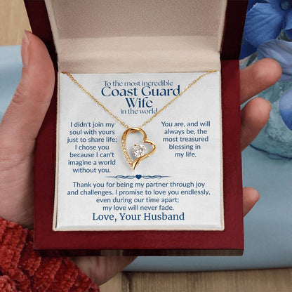 Coast Guard Wife - "Love Never Fade" Forever Love Necklace