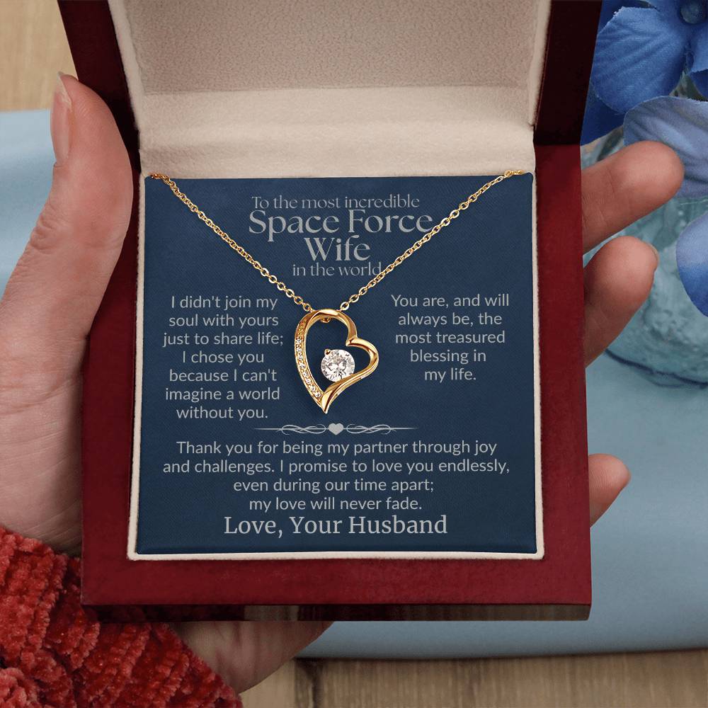 Space Force Wife - "Love Never Fade"  Forever Love Necklace