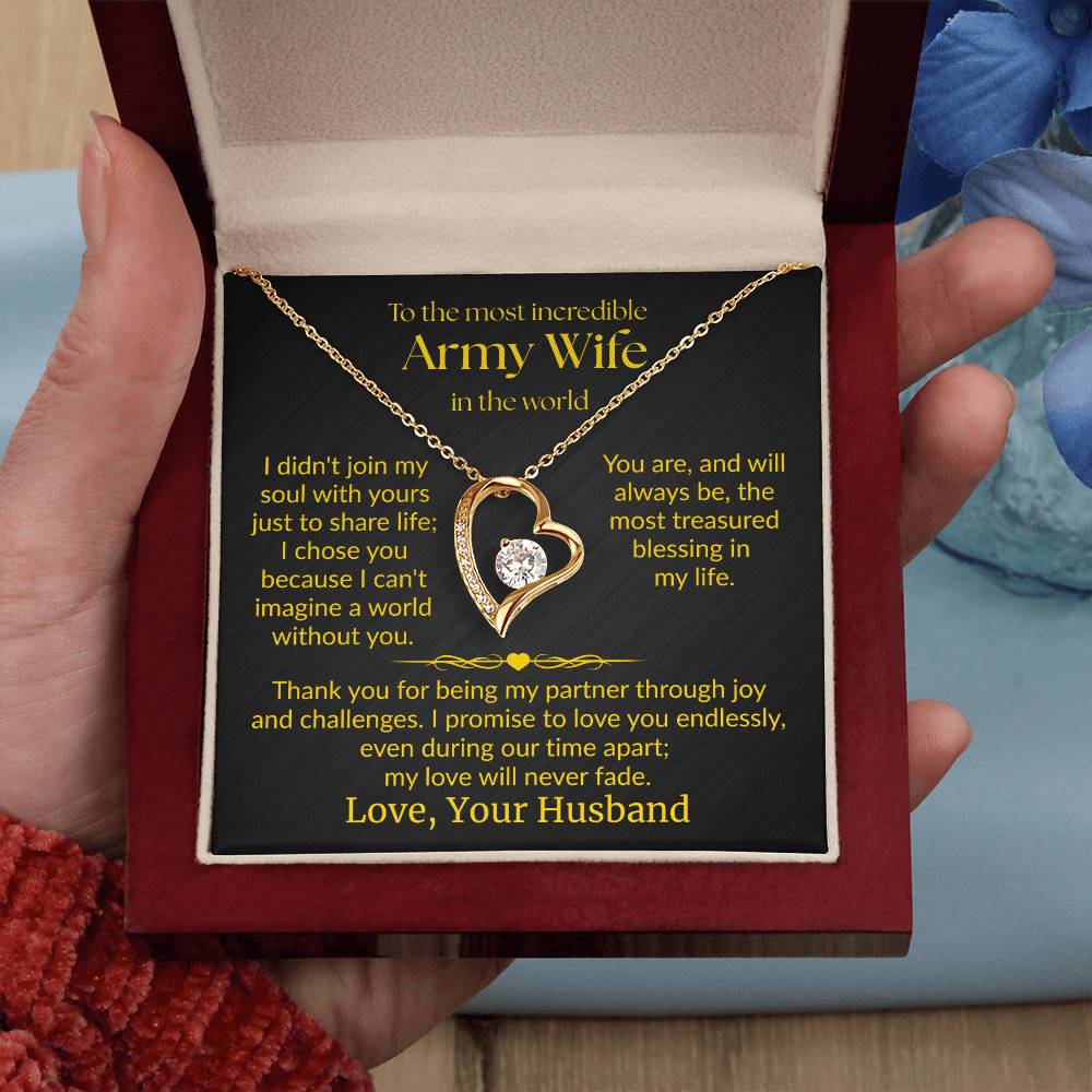 Army Wife - "Love Never Fade" Forever Love Necklace