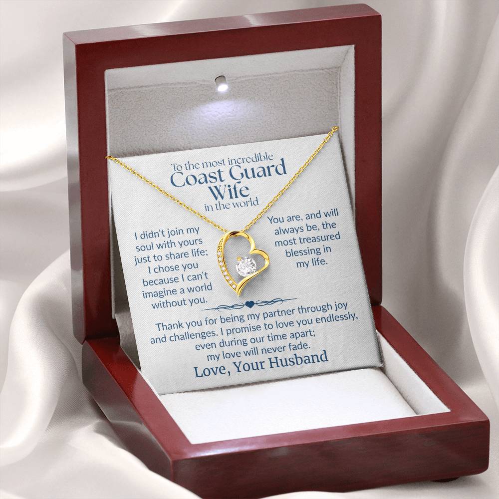 Coast Guard Wife - "Love Never Fade" Forever Love Necklace