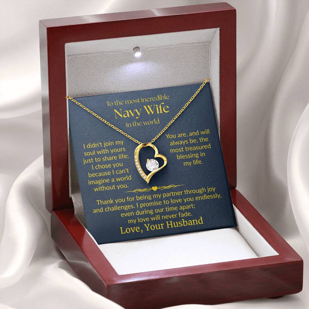 Navy Wife - "Love Never Fade" Forever Love Necklace