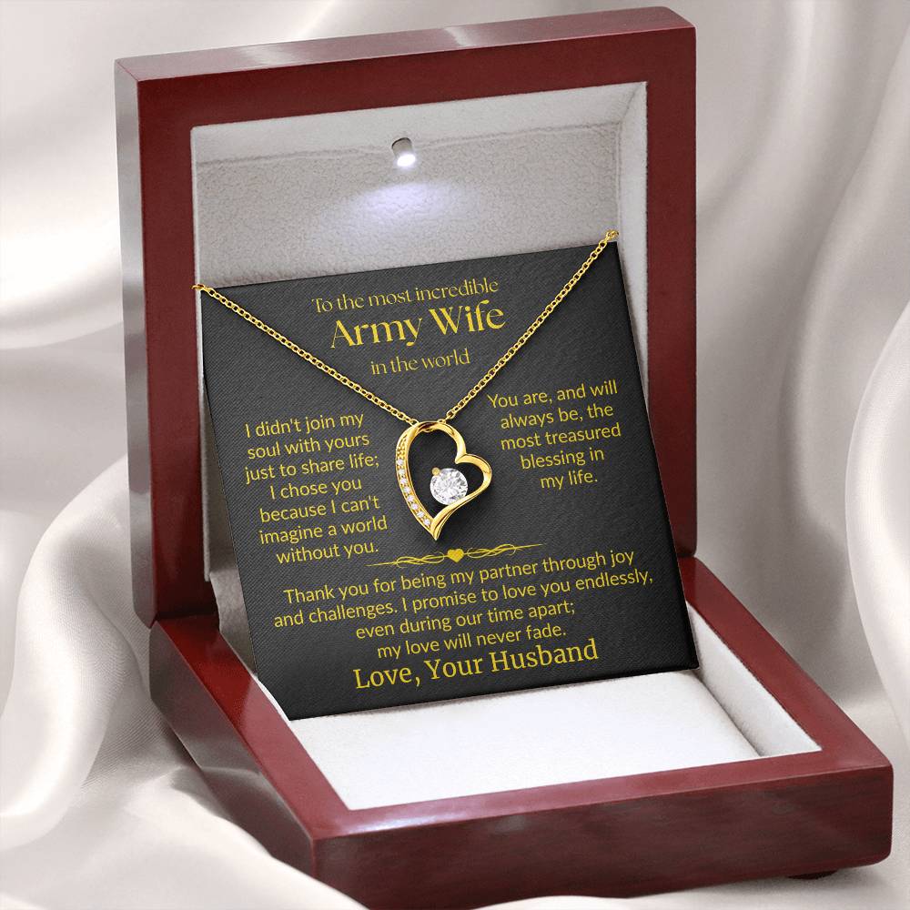 Army Wife - "Love Never Fade" Forever Love Necklace