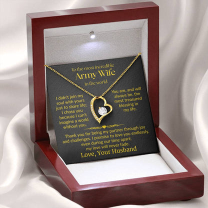 Army Wife - "Love Never Fade" Forever Love Necklace