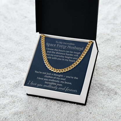 Space Force Husband - "My Incredible Man" Cuban Link Chain