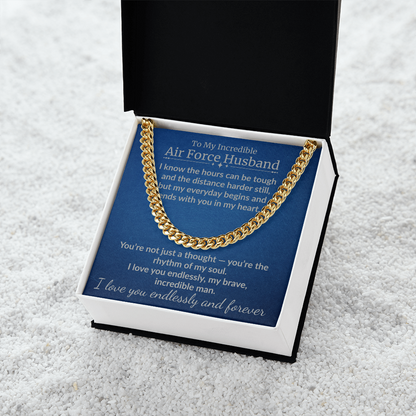 Air Force Husband - 'My Incredible Man" Cuban Link Chain
