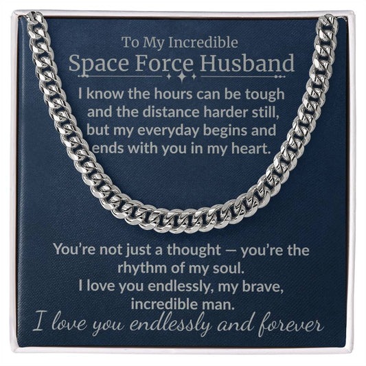 Space Force Husband - "My Incredible Man" Cuban Link Chain