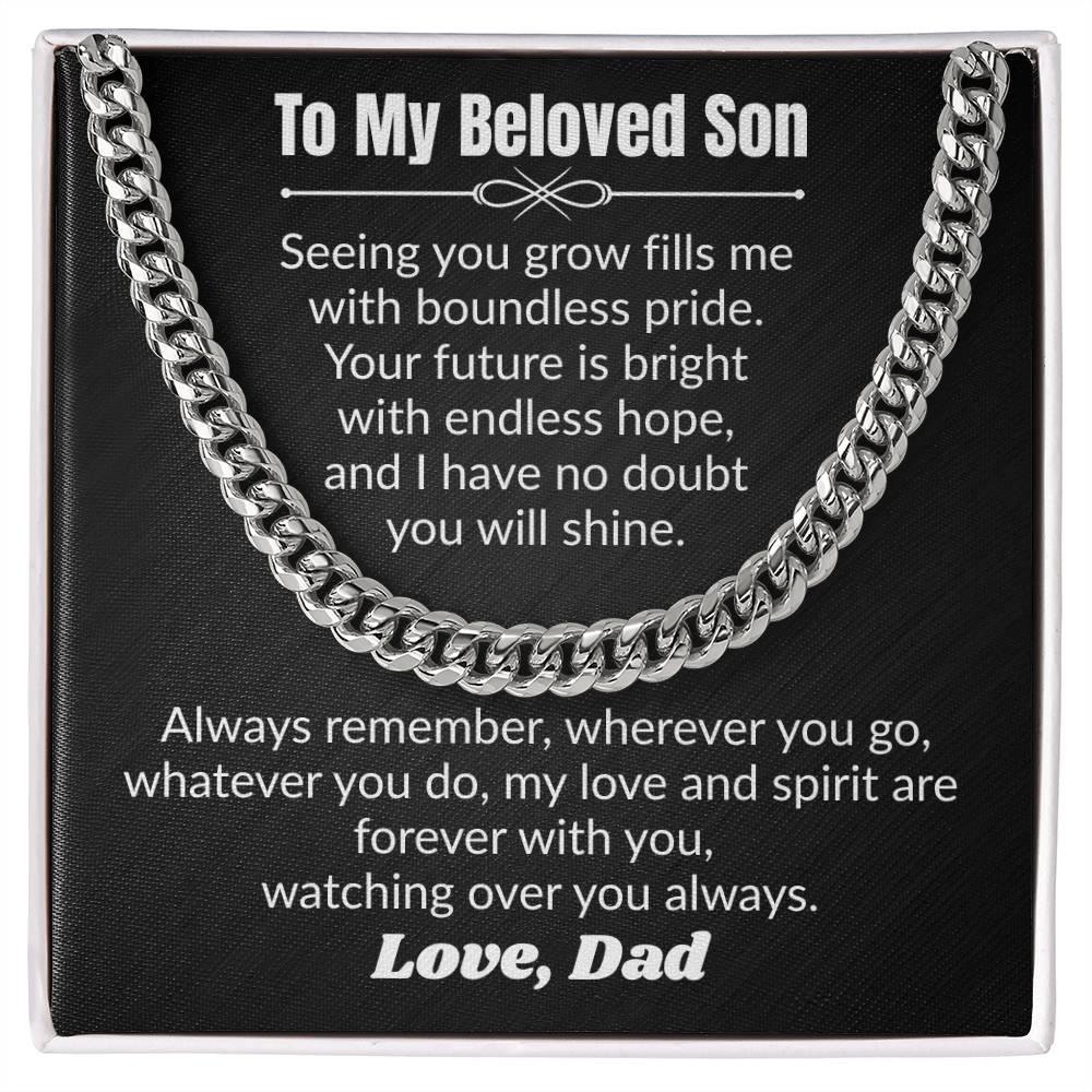 To My Beloved Son - Cuban Link Chain from Dad