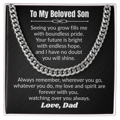 To My Beloved Son - Cuban Link Chain from Dad